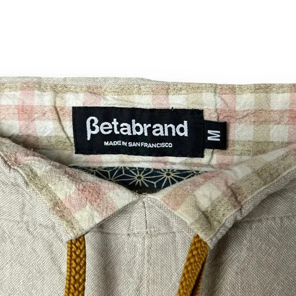 Betabrand Tan Linen Drawstring Loose Fit Ankle Pants - Picture 8 of 8